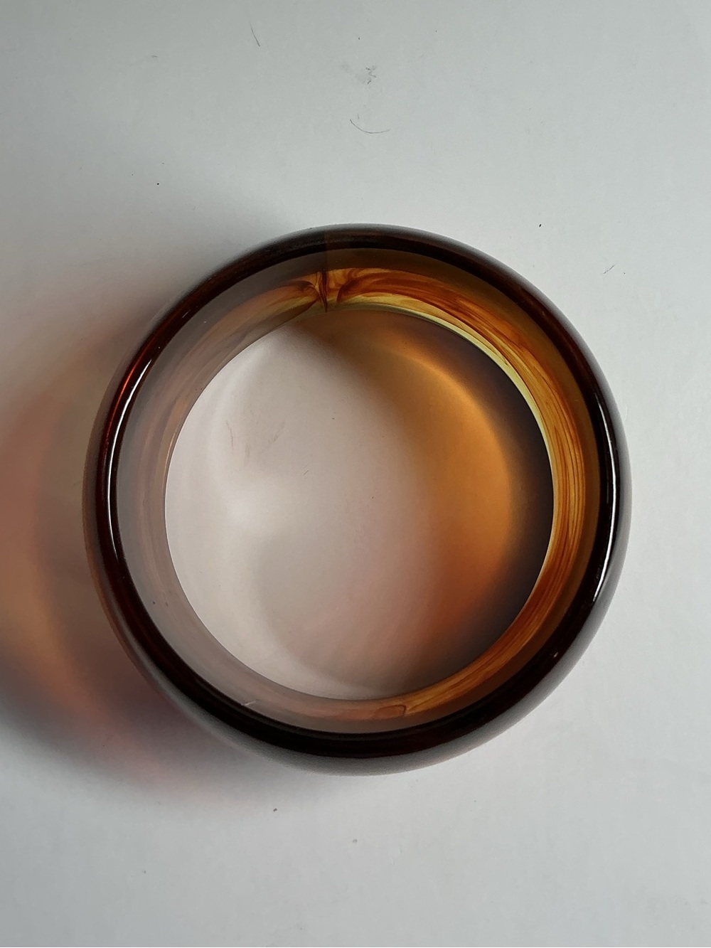 Wide Resin Bangle Bracelet in Amber Brown - Picture 2 of 3